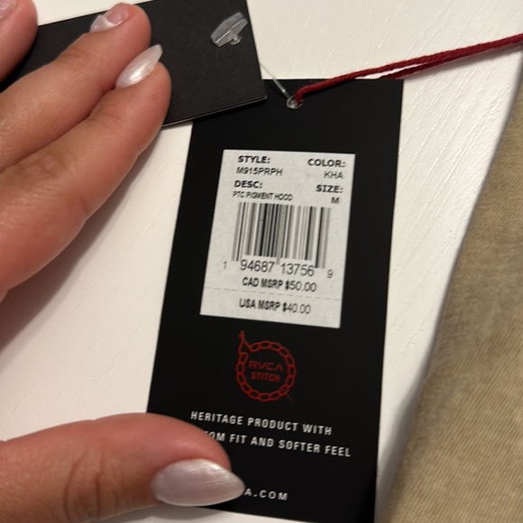 RVCA hoodie khaki size M - Picture 4 of 4